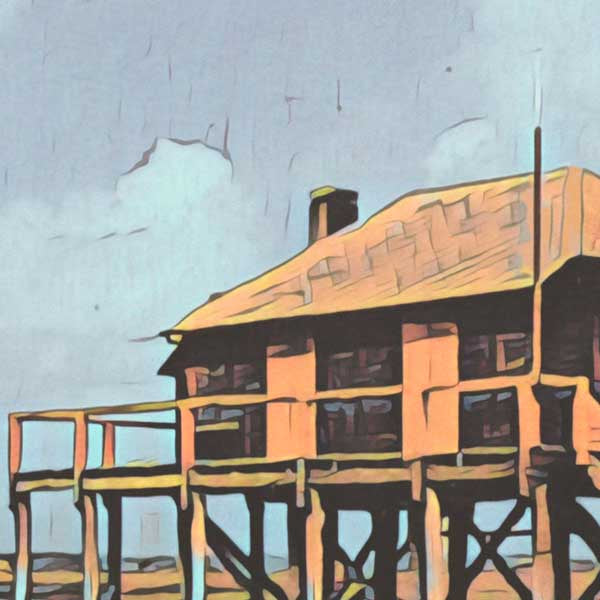 Details of Arcachon Poster Tchanquée Cabana | Arcachon Bay Classic Print