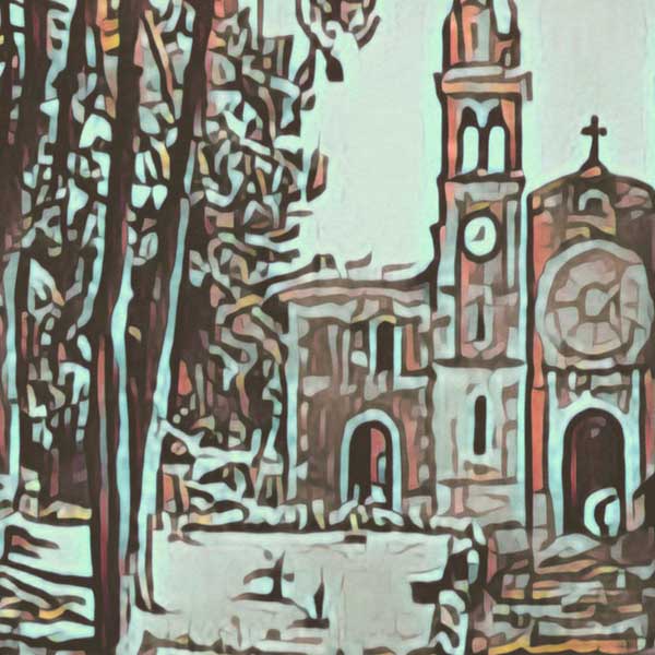Details of Arcachon Poster Moulleau Church | Arcachon Gallery Wall Print