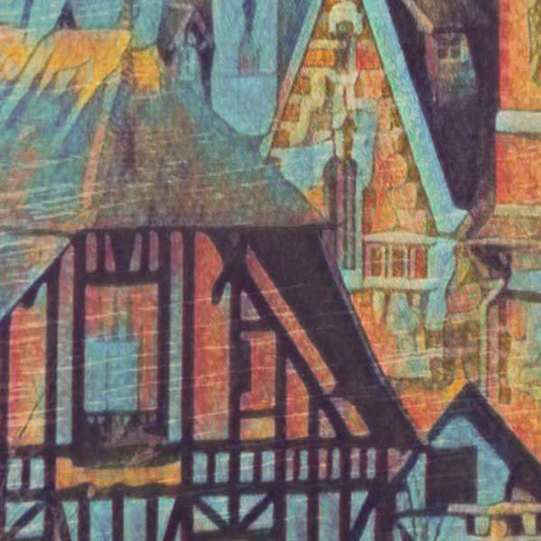 Details of the roofs in the Deauville poster