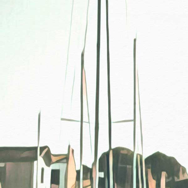 Détails de l'affiche Ars en Ré Le Port 2 | Estampe classique de l'île de Ré par Alecse