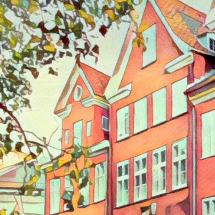 Details of the buildings of Gråbrødretorv in Copenhagen