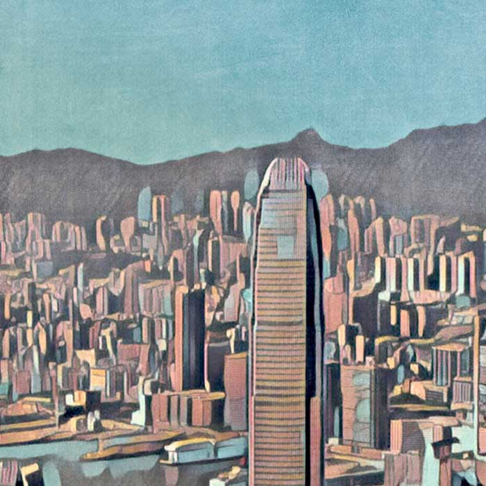 Détails du panorama dans l'affiche de Hong Kong par Alecse