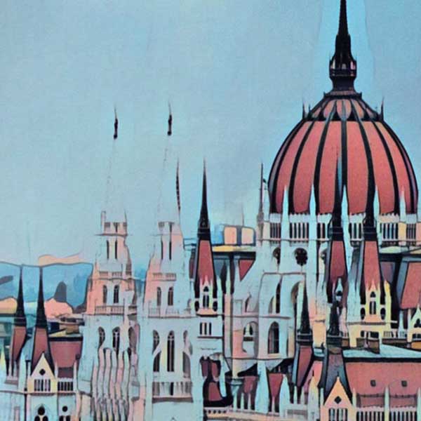 Details of Budapest poster Parliament | Hungary Travel Poster