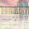 Close-up view of the Huntington Beach poster showing Alecse’s soft focus style