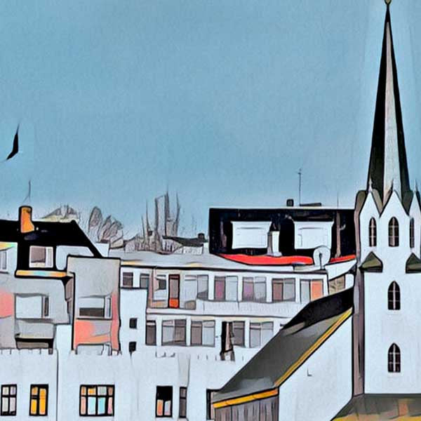 Details of the Reykjavic Poster Faxa Bay | Iceland Travel Poster