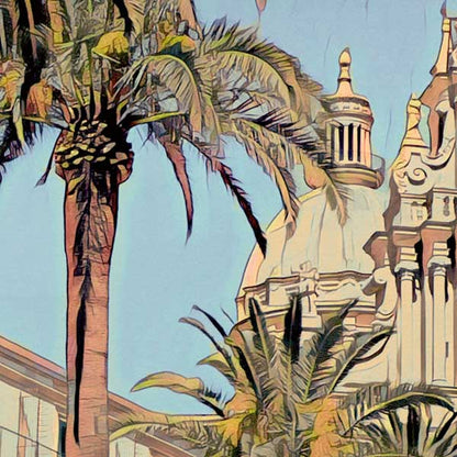 Details of Ragusa Ibla poster Church | Classic Poster of Sicily Italy