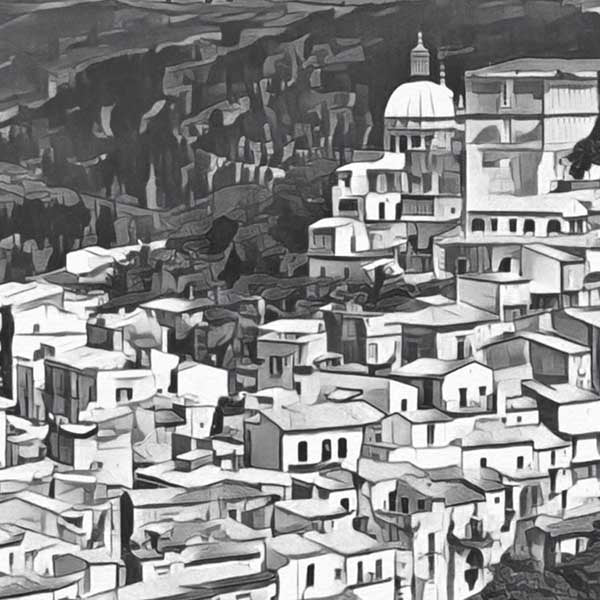 Détails de Ragusa Ibla Affiche vintage | Reproduction d'art rétro de Sicile Italie