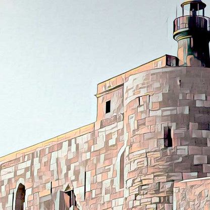 Details of Siracusa Fort Poster | Retro Poster of Sicily