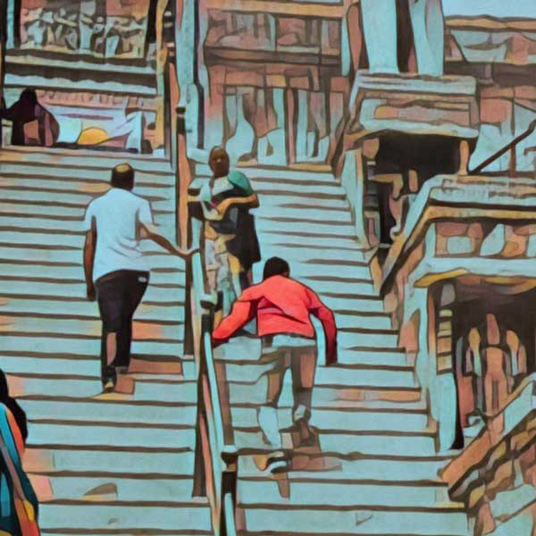 Détails de l'affiche de Jaipur Escaliers | India Gallery Impression murale du Rajasthan