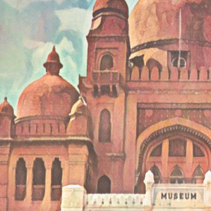 Details of the museum in the Lahore poster