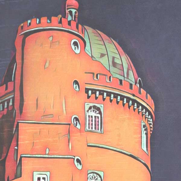 Details of the Palacio de Pena in the Lisbon poster by Alecse