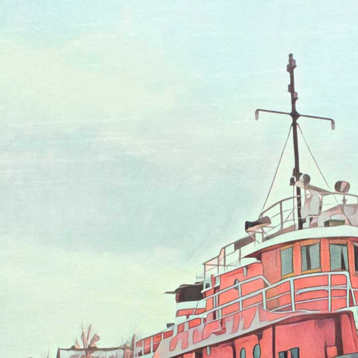 Details of the Mc Allister Ship in the Montreal poster
