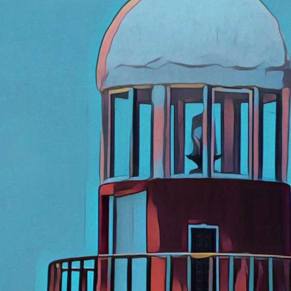 Details of Cancun Poster Lighthouse | Mexico Vintage Travel Poster