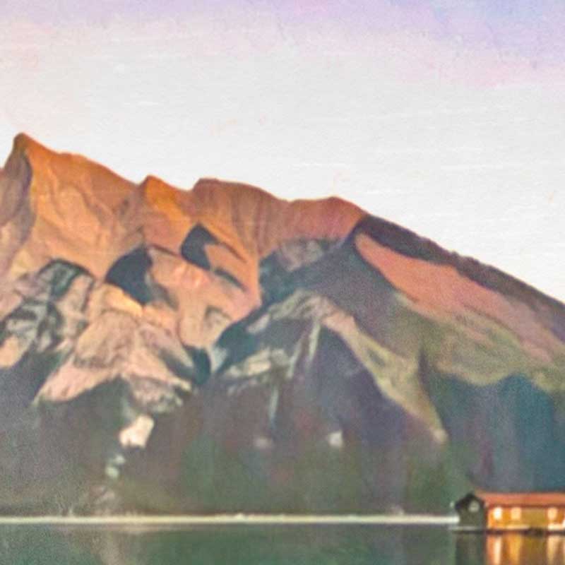 Details of the Banff National Park poster of Lake Minnewanka
