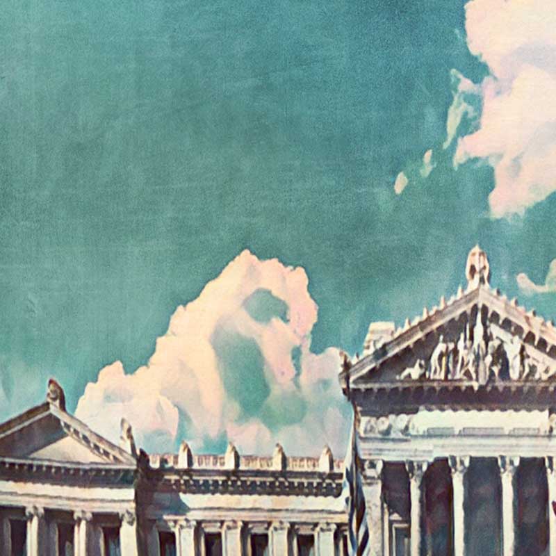 Details fo the parliament in Montevideo poster of Uruguay