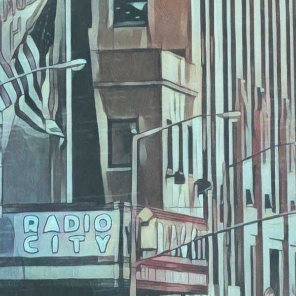 Details of the Radio City poster New York
