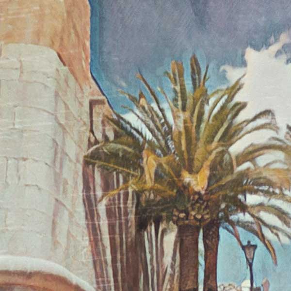 Details of the palm tree in the Peniscola poster by Alecse