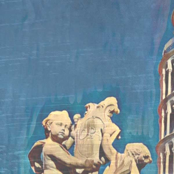 Details of a statue near the Pisa Tower | Tuscany Travel Poster