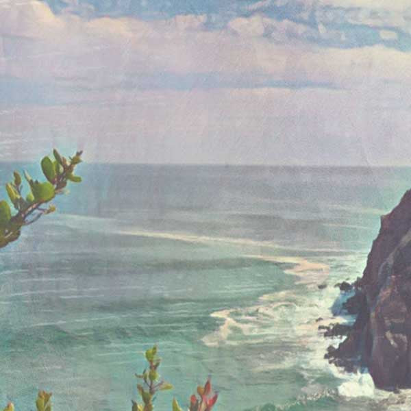 Details of the waves on Point Dume poster by Alecse