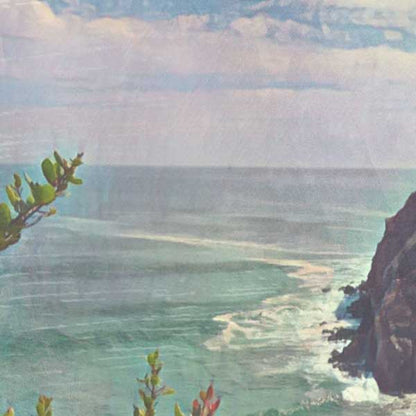 Details of the waves on Point Dume poster by Alecse