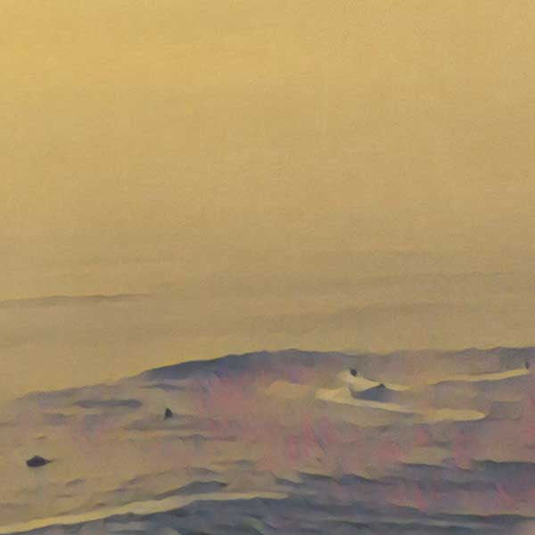 Close-up view of Nazare Portugal travel poster showcasing Alecse’s soft focus style