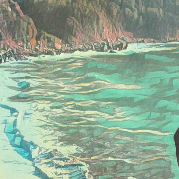 Details of the sea in La Reunion Travel Poster