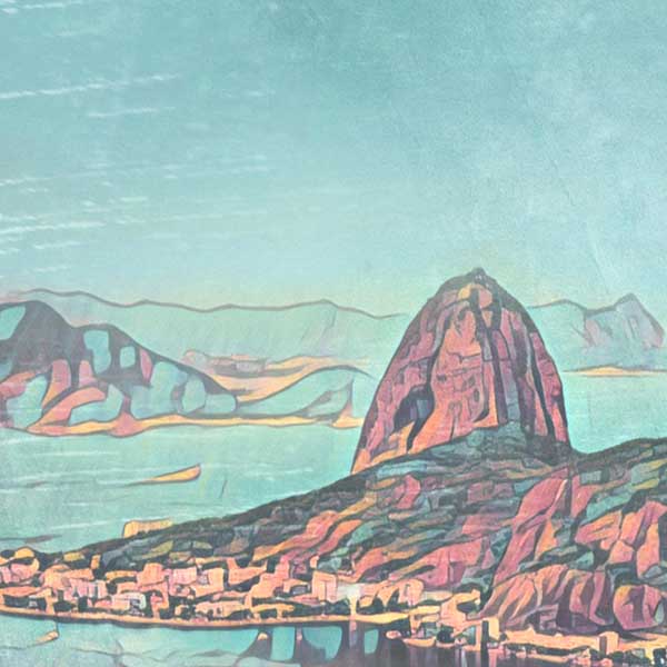 Gros plan sur l'affiche de Rio de Janeiro La Baie | Impression murale de la galerie du Brésil
