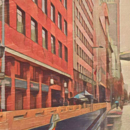 Details of Santiago Poster Paseo Bandera | Chile Travel Poster by Alecse