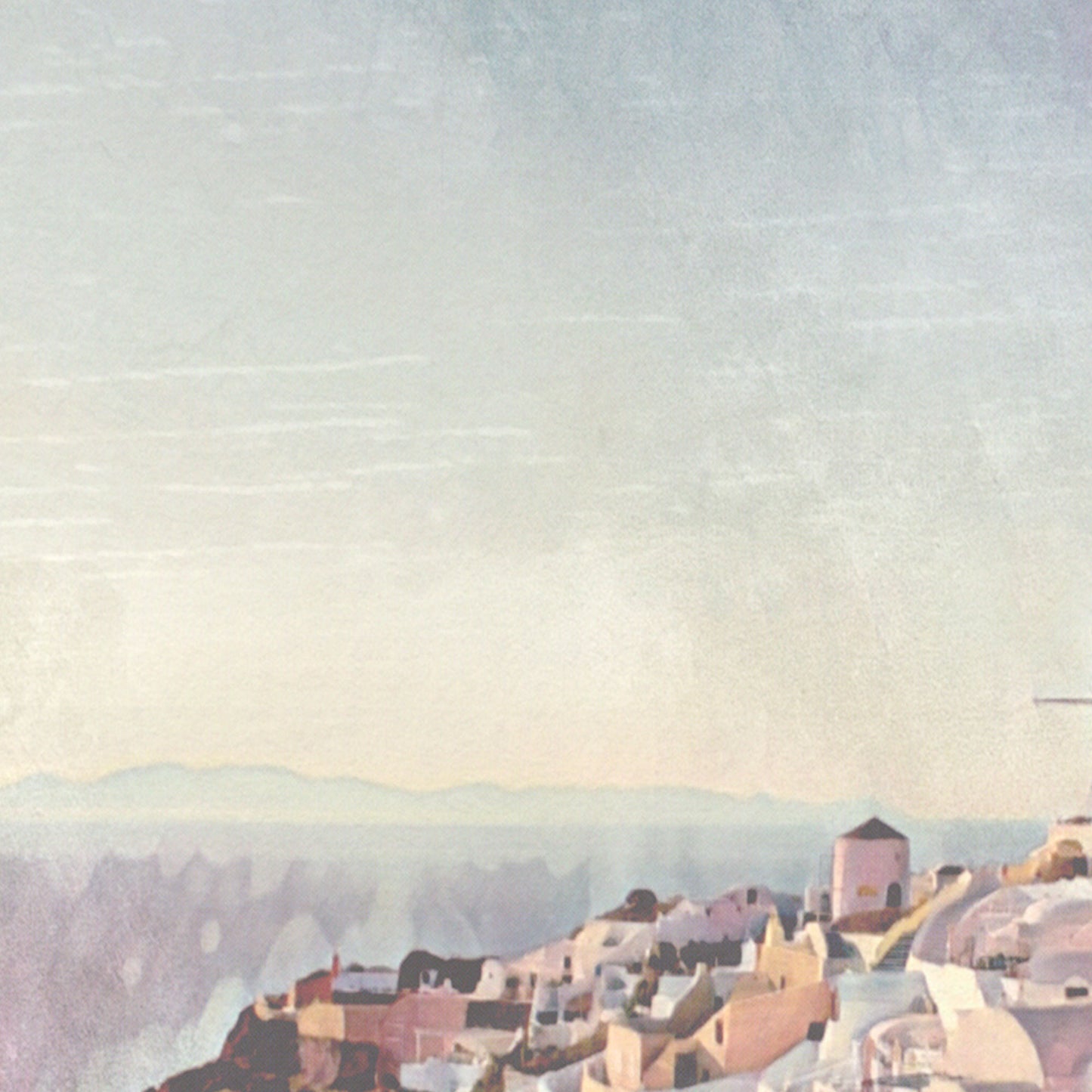 Détails du panorama de l'affiche de Santorin | Affiche de voyage en Grèce
