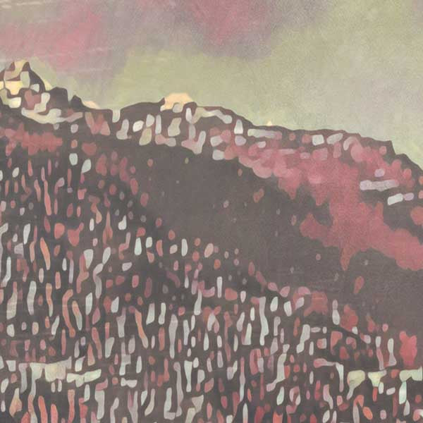 Details of the mountains and sky in St morizt poster by Alecse