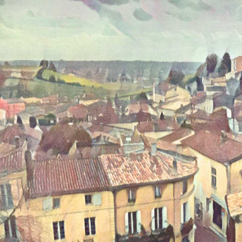 Details of the Panorama in the St Emilion poster by Alecse
