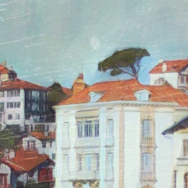 Details of Vintage poster St Jean de Luz Port | Retro poster Basque Country