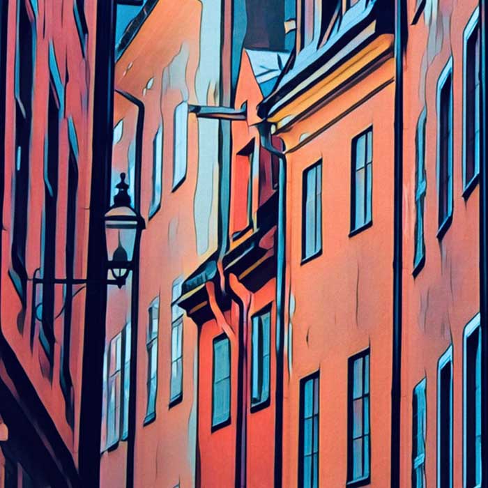 Details of the Stockholm Poster Old Town | Sweden Travel Poster