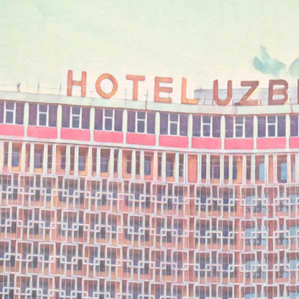 Details of the Hotel Uzbekistan in the Tashkent poster Stone City