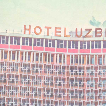 Details of the Hotel Uzbekistan in the Tashkent poster Stone City