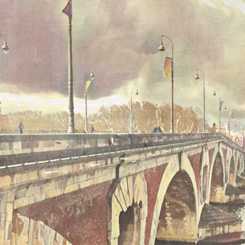 Details of the bridge in the Toulouse poster Pont Neuf by Alecse