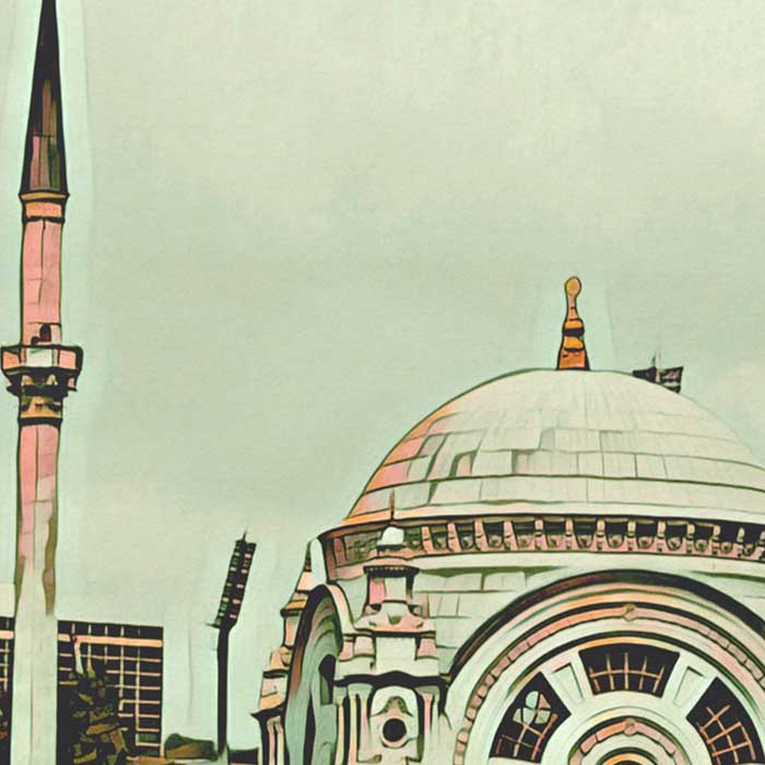 Details of the  Ortakoy in the Turkey Travel Poster of Istanbul