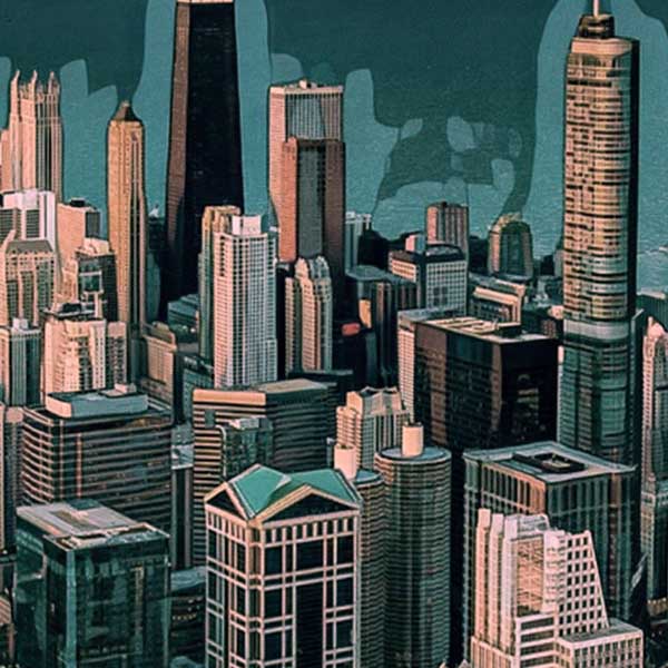 Details of Chicago Classic Print | Chicago Panorama poster by Alecse