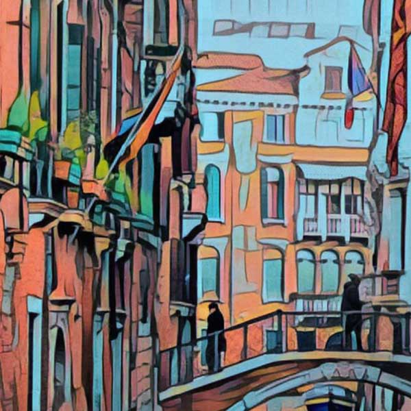 Details of Venice poster Canal 1 by Alecse