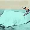 Details of the Hossegor surf poster by Alecse