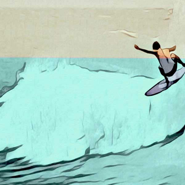 Details of the Hossegor surf poster by Alecse