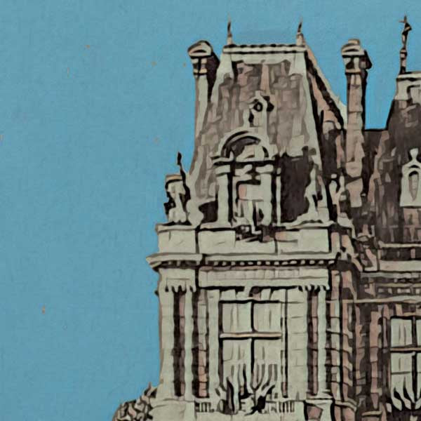 Details of Versailles City Hall poster by Alecse