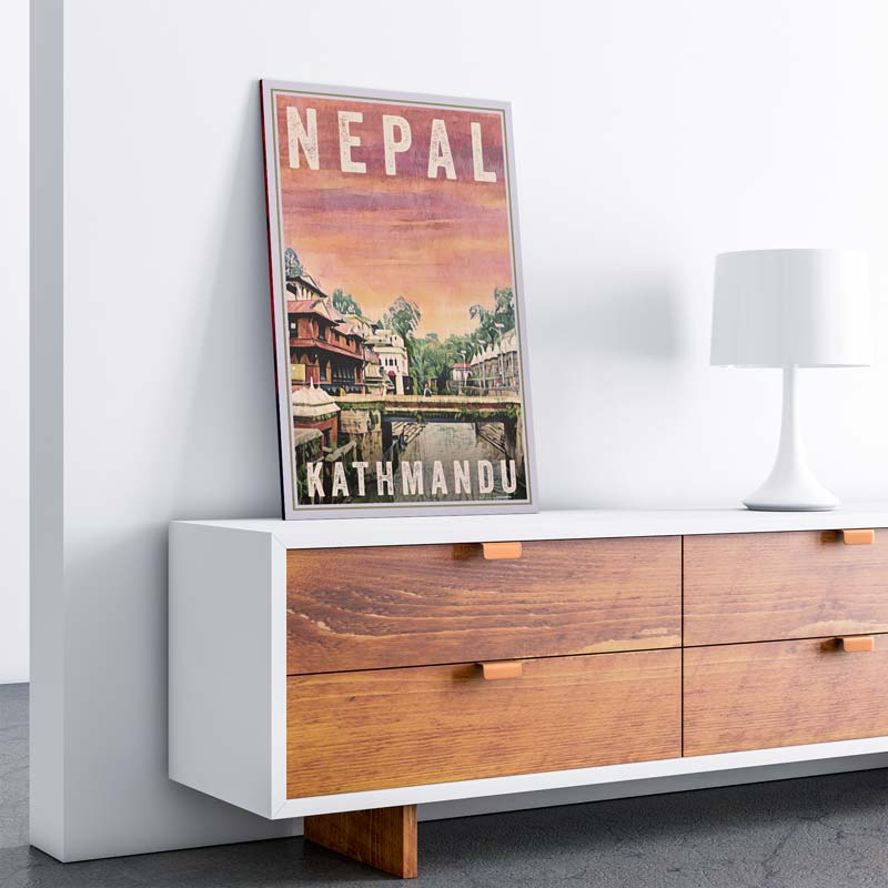 Kathmandu Print on a poster panel board with matte lamination