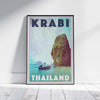 Framed KRABI 2 THAILAND POSTER | Limited Edition | Original Design by Alecse™ | Vintage Travel Poster Series