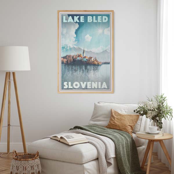 Affiche du lac de Bled par Alecse, Slovénie Travel Poster