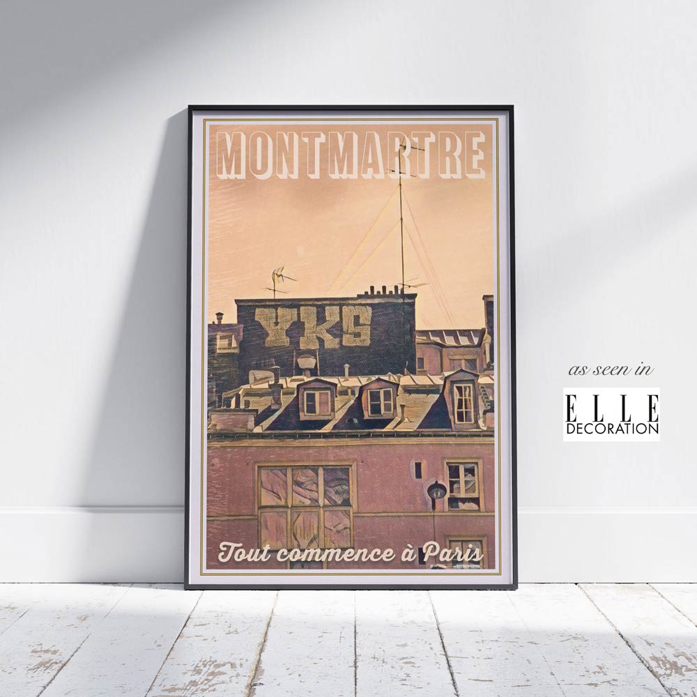 Paris Vintage Poster Montmartre | Tout commence à Paris by Alecse