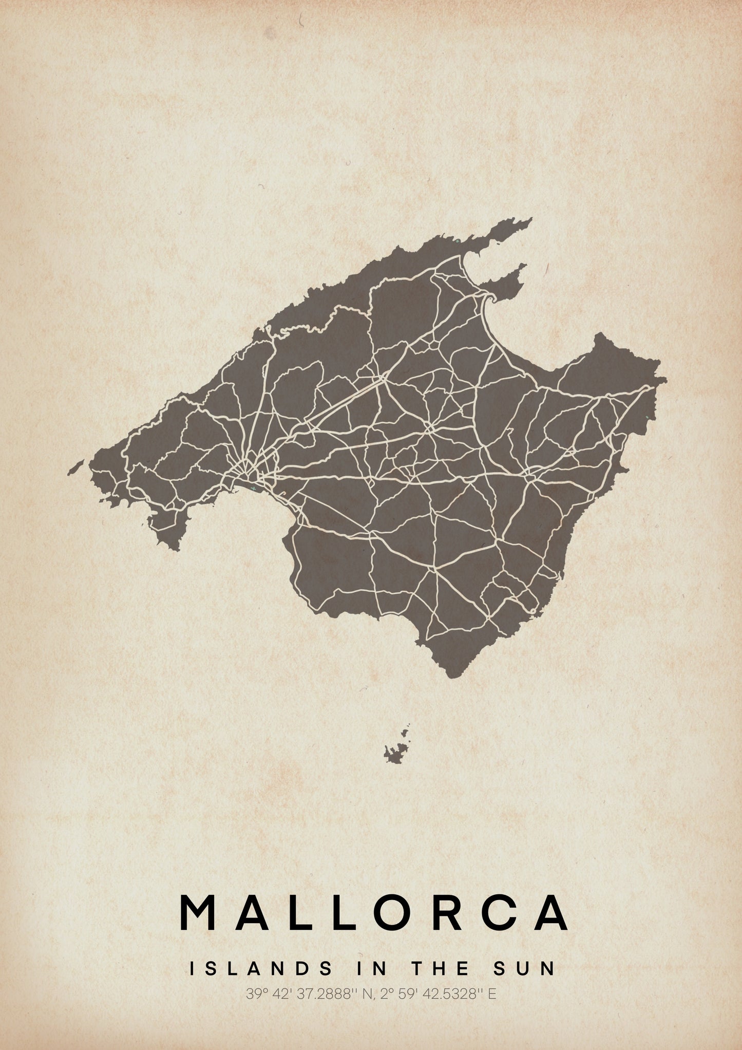 마요르카 지도 포스터