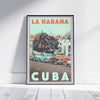 Cuba Poster Habana Old Cars par Alecse, Cuba Travel Poster