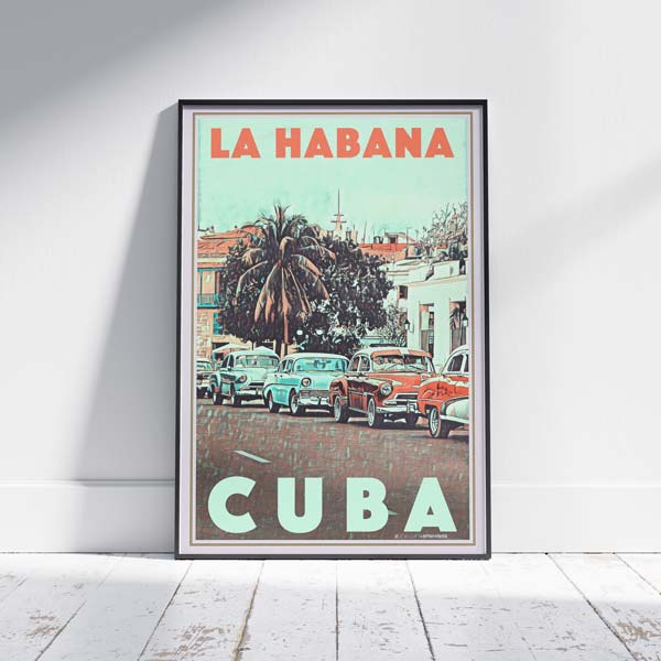 Cuba Poster Habana Old Cars by Alecse, Cuba Travel Poster