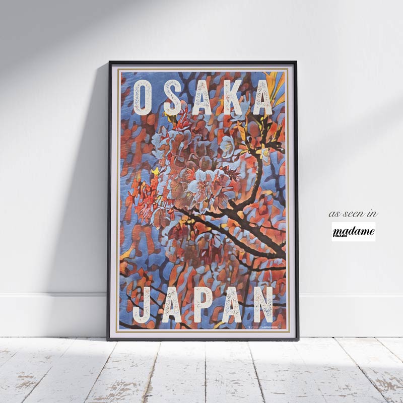 Osaka poster Sakura by Alecse | Japan Travel Poster